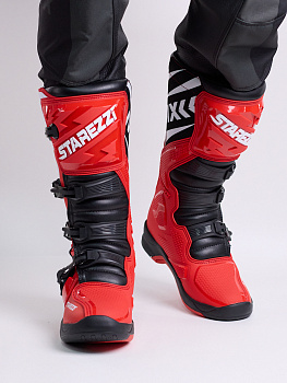 Мотоботы кросс эндуро STAREZZI MILANO Red/Black/White